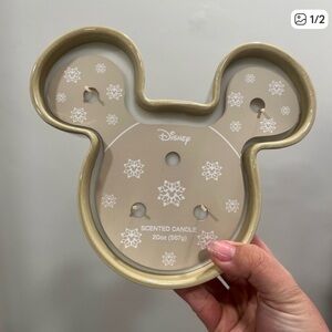 Disney Beige Mickey Mouse Candle Holder